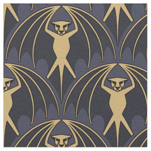 Art Deco Bat Pattern Fabric