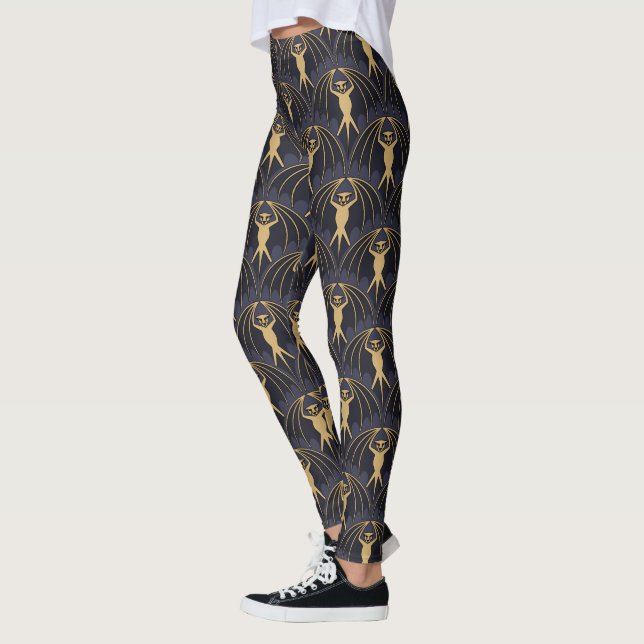 Art Deco Bat Pattern Leggings (Left)