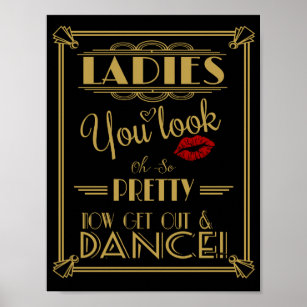Art Deco Bathroom sign print Ladies