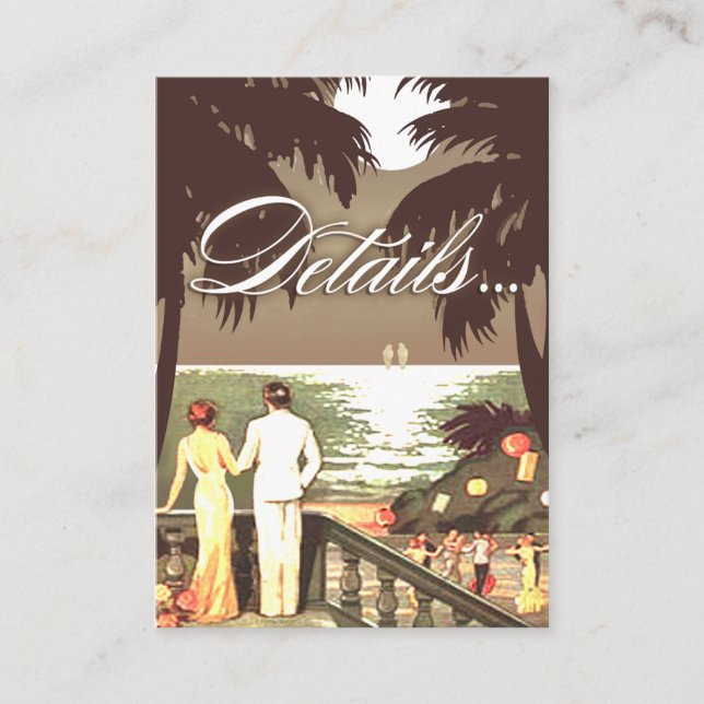 Art Deco Beach Détails Carte d'enregistrement (Devant)