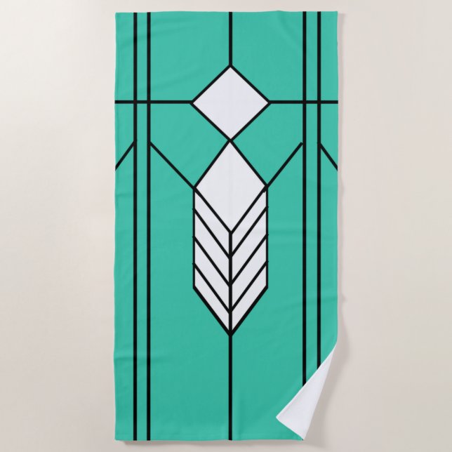 Art Deco  Beach Towel (Front)