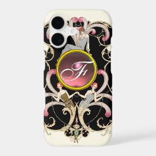 ART DÉCO BEAUTÉ MODE ROSE ROSE MONOGRAMME EN PIERR