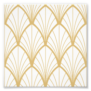 art deco, beautiful,fan pattern, gold,white,vintag photo print