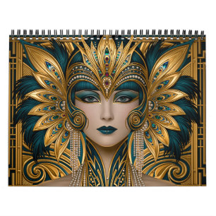 Art Deco Beautiful Flappers Calendar