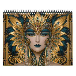 Art Deco Beautiful Flappers Calendar