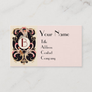 ART DECO BEAUTY FASHION COSTUME DESIGNER MONOGRAM BUSINESS CARD