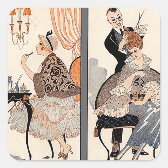 Art Deco Beauty Square Sticker (Front)