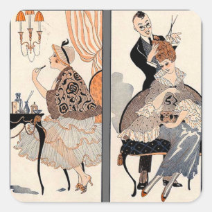 Art Deco Beauty Square Sticker