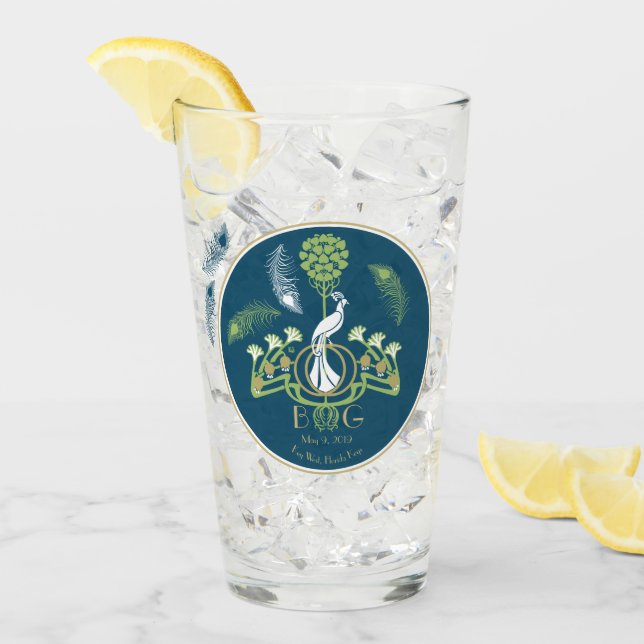 Art Deco Beer Glass Pint Wedding (Front Ice)