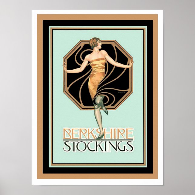 Art Déco Berkshire Stockings Annonce Poster 12 x 1 (Devant)