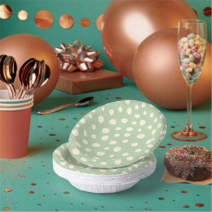 Art Deco Bi-plane Clouds - cream green polka dots. Paper Plate