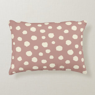 Art Deco Bi-plane Clouds - cream red polka dots. Accent Pillow