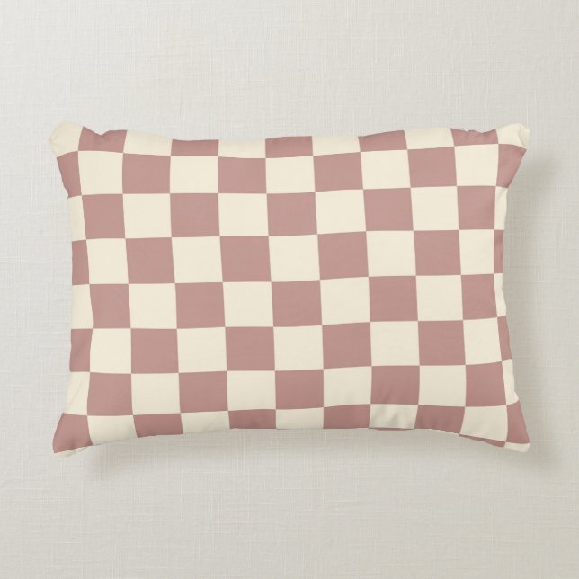 Art Deco Bi-planes Check - red chequerboard. Accent Pillow (Front)