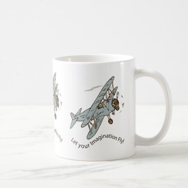 Art Deco Bi-planes - let your imagination fly. Coffee Mug (Right)
