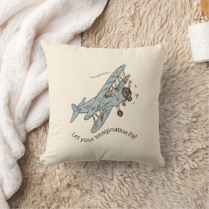 Art Deco Bi-planes - let your imagination fly. Throw Pillow