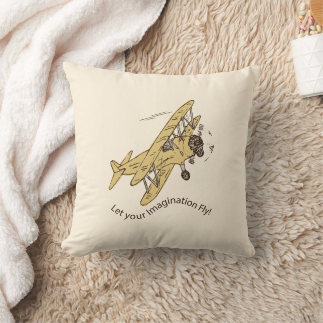 Art Deco Bi-planes - let your imagination fly. Throw Pillow (Blanket)
