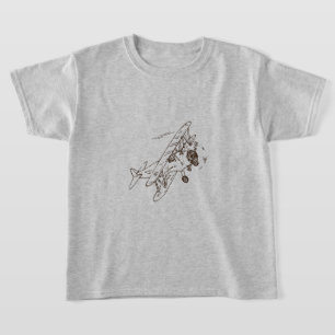 Art Deco Bi-planes - sketched no text. T-Shirt