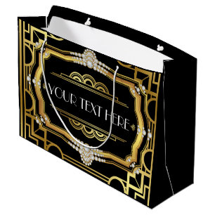 Art Deco Birthday Party All Occasion Large Gift Bag