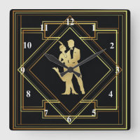 Art Deco black and gold flapper 1920s vintage