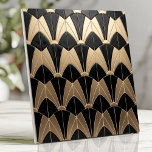 Art Deco Black and Gold Scallop Pattern Tile<br><div class="desc">Bring bold sophistication to your space with this striking Art Deco-inspired tile featuring a black and gold scallop pattern. The clean, geometric arches and layered design evoke timeless 1920s elegance, making it perfect for backsplashes, accent walls, or refined interior décor. This luxurious piece captures the opulence and glamour of the...</div>