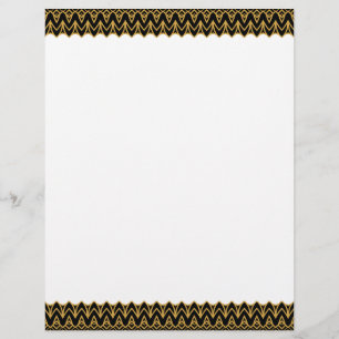 Art Deco Black and Gold Scalloped Borders Letterhead