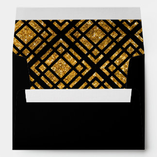 Art Deco Black and Gold Wedding Card Envelope