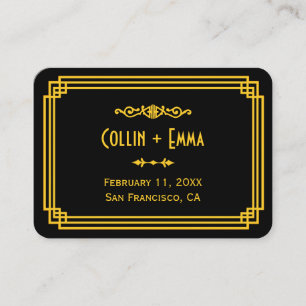 Art Deco Black and Gold Wedding Place Cards
