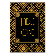 Art Deco Black and Gold Wedding Table Numbers
