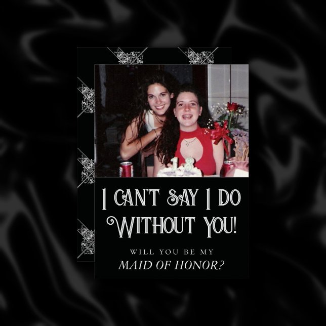 Art Deco | Black and Silver Bridal Party Proposal Invitation (Creator Uploaded)