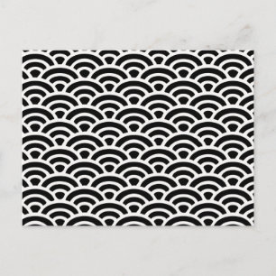 Art Deco Black and White Pattern Postcard