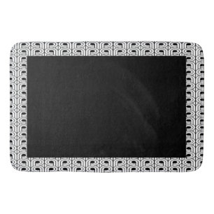 Art Deco Black and White Patterned Bath Mat