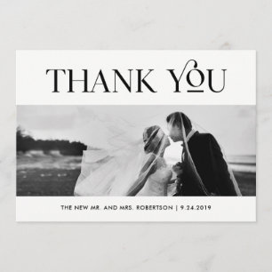 Art Deco Black and White   Wedding Photo Thank You