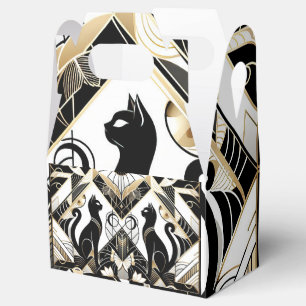 Art Deco Black Cats Favor Box