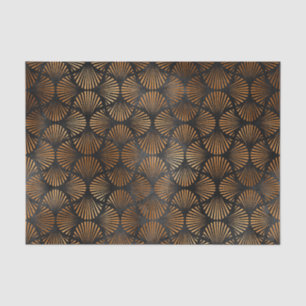 Art Deco Black Copper Fan Shell Graphic Tissue Paper