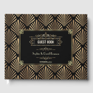 Art Deco Black Gatsby 1920s Style Wedding Guest Book