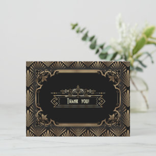 Art Deco Black Gatsby 1920s Thank You
