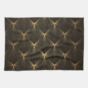 Art deco,black gold,chic,elegant,pattern,classy,tr kitchen towel