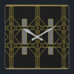 Art Deco Black & Gold Design Wall Clock<br><div class="desc">Stunning and Unique Art Deco Design Wall Clock</div>