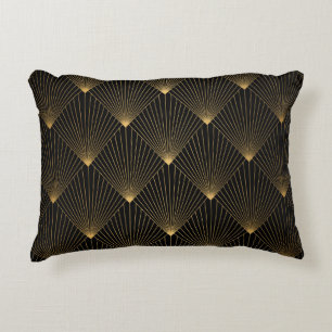Art Deco: Black Gold Elegance. Accent Pillow
