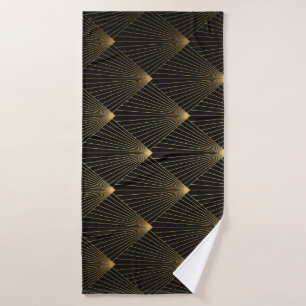 Art Deco: Black Gold Elegance. Bath Towel