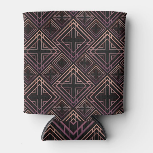 Art Deco Black-Gold Elegance Can Cooler (Front)