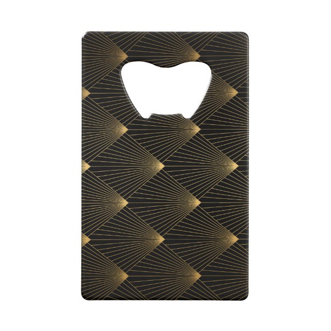 Art Deco: Black Gold Elegance. Credit Card Bottle Opener (Front)