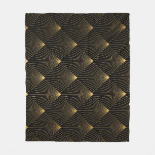 Art Deco: Black Gold Elegance. Fleece Blanket