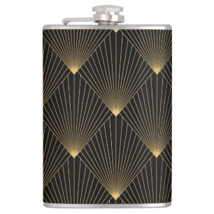 Art Deco: Black Gold Elegance. Hip Flask