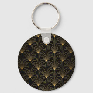 Art Deco: Black Gold Elegance. Keychain