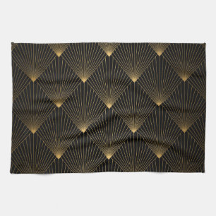 Art Deco: Black Gold Elegance. Kitchen Towel