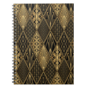 Art Deco Black Gold Elegance Notebook