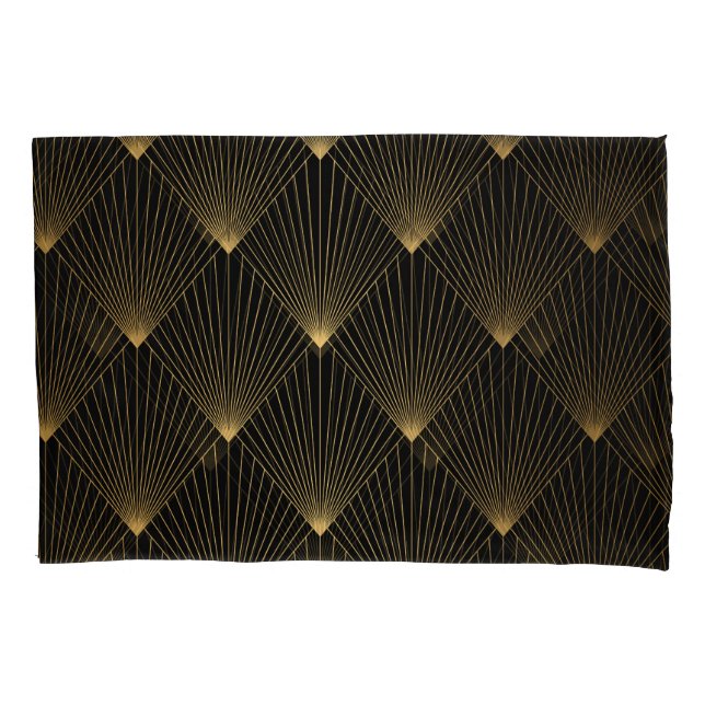 Art Deco: Black Gold Elegance. Pillowcase (Front)