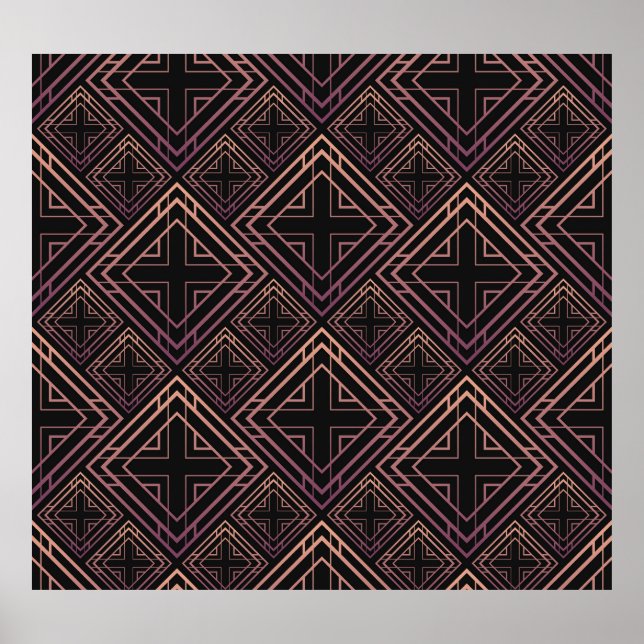 Art Deco Black-Gold Elegance Poster (Front)