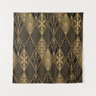 Art Deco Black Gold Elegance Tapestry